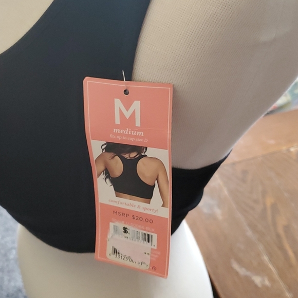 Never Worn Women's Black Racerback Bra Sz M - Picture 5 of 7